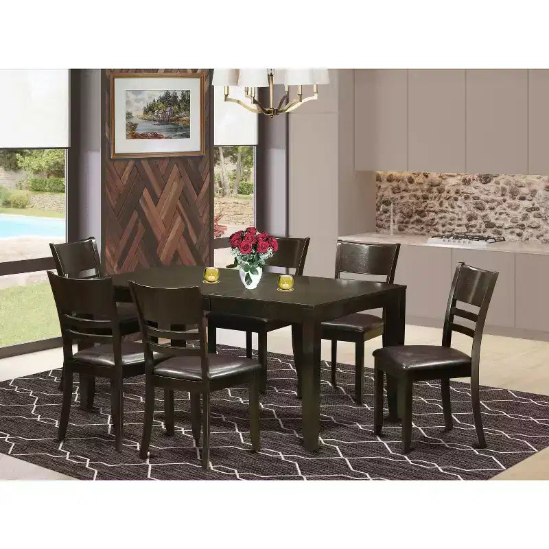 Dining Room Set-Dining Table With Leaf Plus Kitchen Chairs