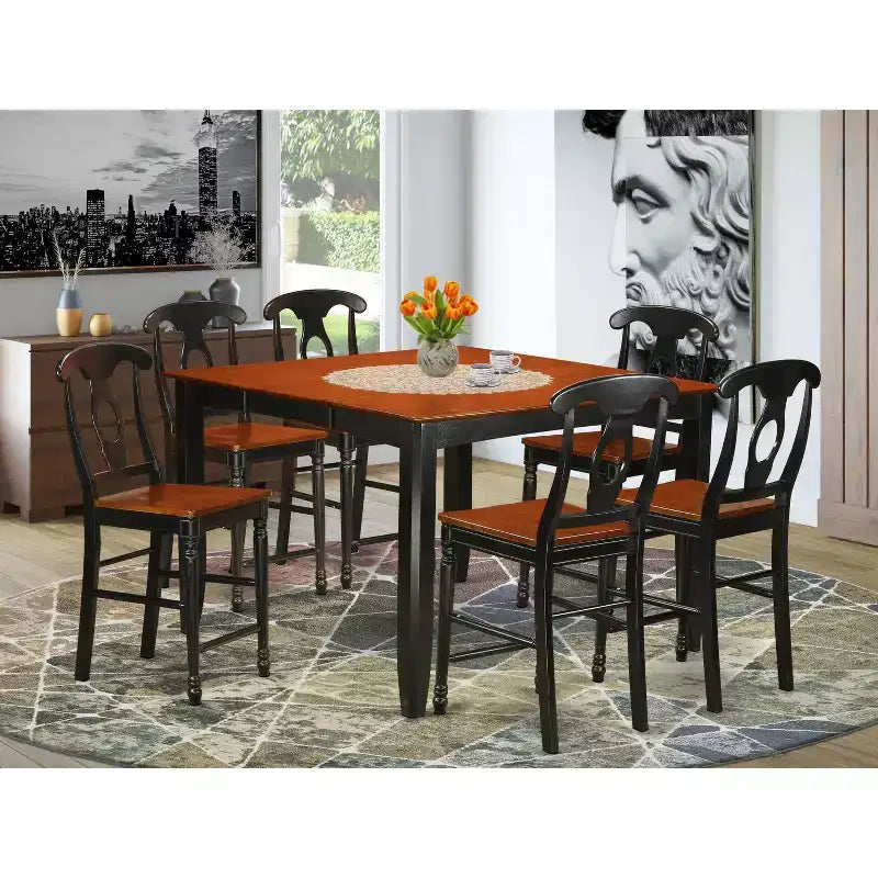 HomeStock Belmont Counter Height Pub Set-Pub Table And Dinette Chairs