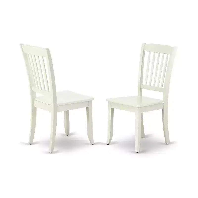 HomeStock Belmont Table rectangulaire 60 po 6 pièces et 4 chaises à lattes verticales et 1 banc, blanc lin