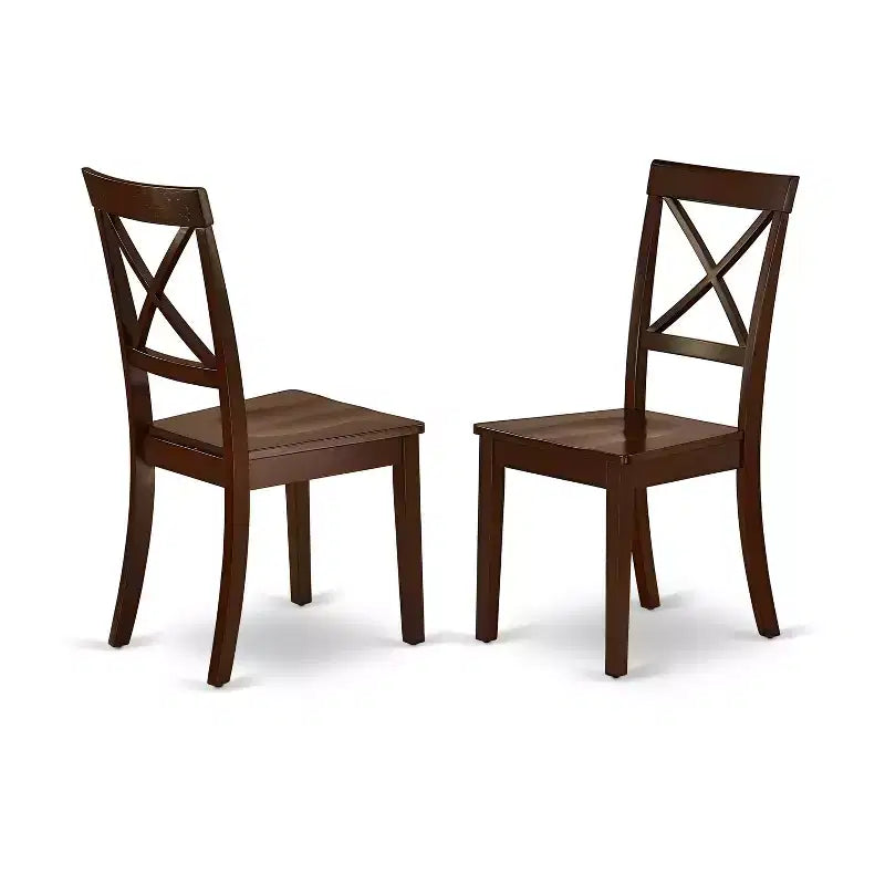 HomeStock Belmont – Table de salle à manger carrée 36 po et 4 chaises de salle à manger en bois, acajou