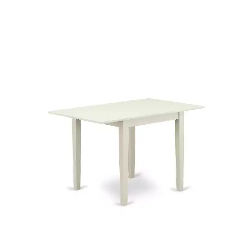 HomeStock Belmont – Ensemble de salle à manger 3 pièces, comprenant une table de cuisine, 2 chaises de salle à manger modernes, assise en bois dur asiatique, dossier à lattes, finition blanc lin.