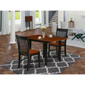 HomeStock Belmont 3Pc Kitchen Table Set , Small Kitchen Table , 2 Wooden Dining Chairs , Solid Wood Seat , Slat back, Black , Cherry Finish