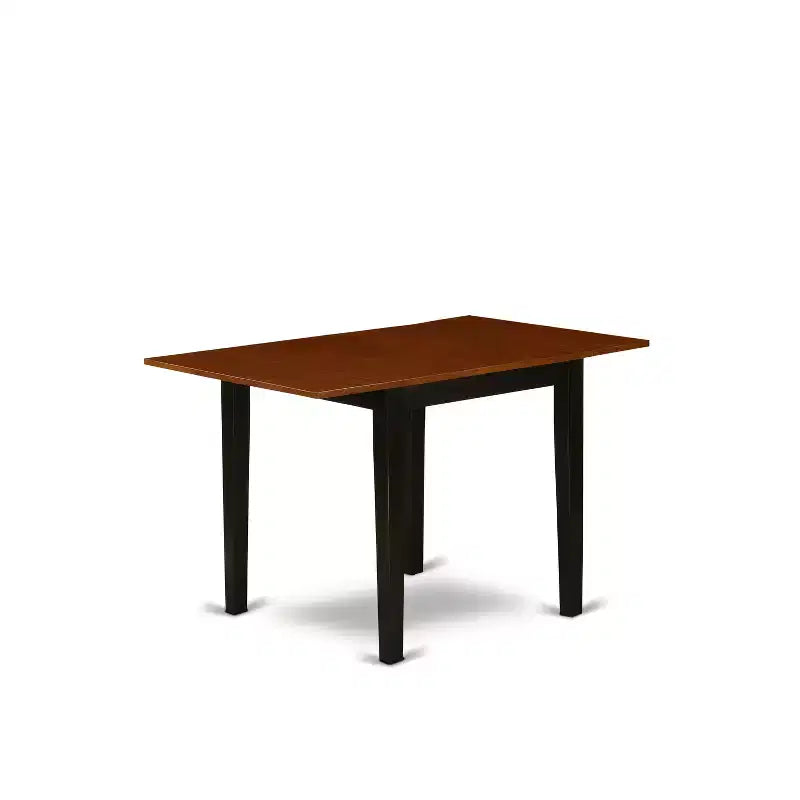 HomeStock Belmont Ensemble Table et 2 Chaises de Cuisine 3 Pièces, Petite Table de Cuisine, 2 Chaises de Salle à Manger en Bois, Assise en Bois Massif, Dossier à Lattes, Noir, Finition Cerisier