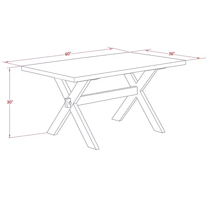 HomeStock Belmont Ensemble de salle à manger 6 pièces – 4 chaises de salle à manger avec plateau rectangulaire et banc de salle à manger – Fini blanc lin et noir