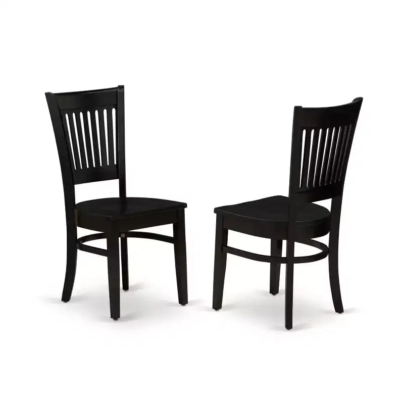 HomeStock Belmont Ensemble Table à Manger et 6 Chaises avec Rallonge Papillon 7 Pièces – Noir