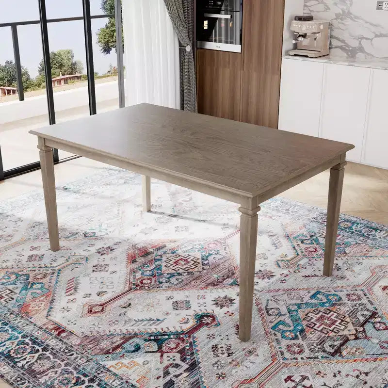 Ensemble de salle à manger de ferme pour 6 personnes, 6 pièces : table rectangulaire en bois et 4 chaises avec banc pour la cuisine