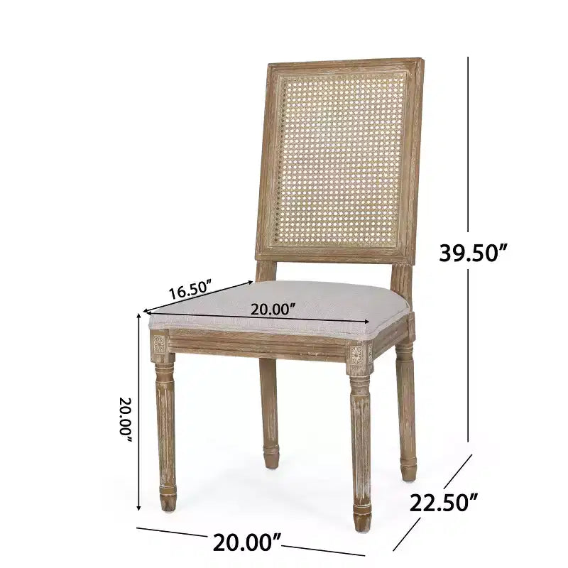 Christopher Knight Home Remuda Ensemble de salle à manger circulaire 5 pièces en tissu, bois et rotin, style campagnard français
