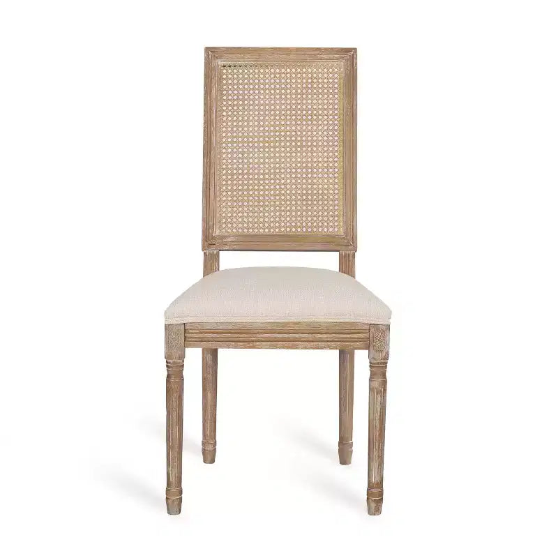 Christopher Knight Home Remuda Ensemble de salle à manger circulaire 5 pièces en tissu, bois et rotin, style campagnard français
