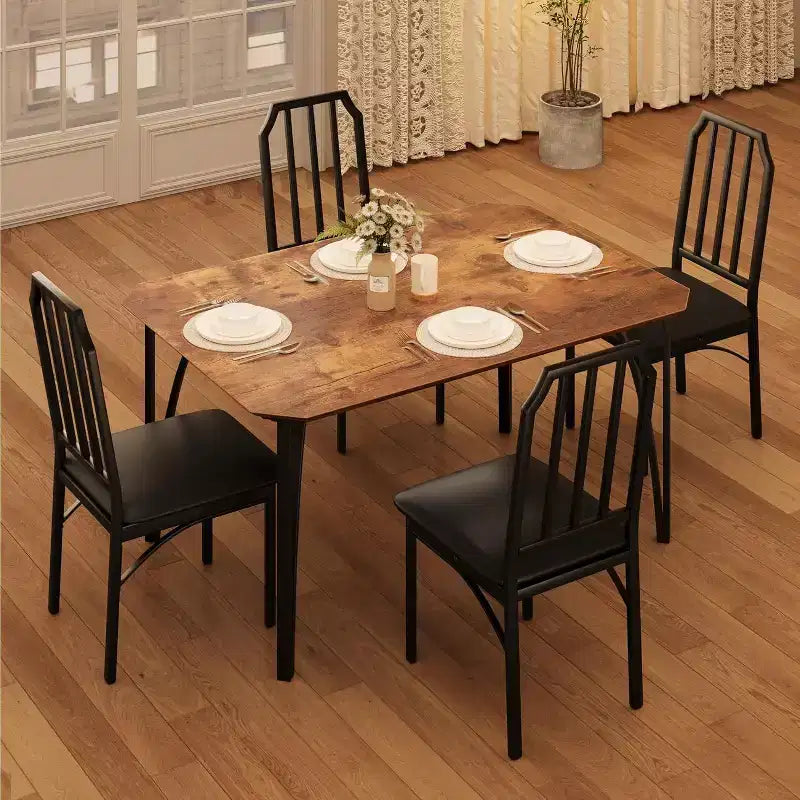 Ensemble table et chaises de salle à manger 3/5 pièces pour 2/4 personnes, petite table de cuisine avec chaises rembourrées, ensemble de 2/4 chaises de table de cuisine, idéal pour la maison
