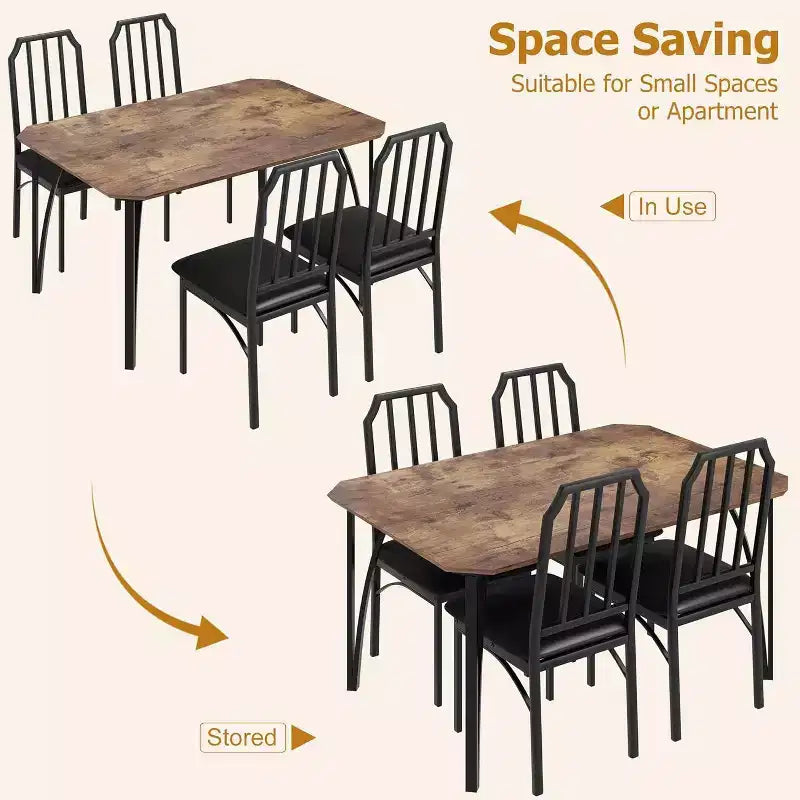 Ensemble table et chaises de salle à manger 3/5 pièces pour 2/4 personnes, petite table de cuisine avec chaises rembourrées, ensemble de 2/4 chaises de table de cuisine, idéal pour la maison