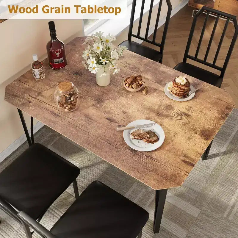 Ensemble table et chaises de salle à manger 3/5 pièces pour 2/4 personnes, petite table de cuisine avec chaises rembourrées, ensemble de 2/4 chaises de table de cuisine, idéal pour la maison