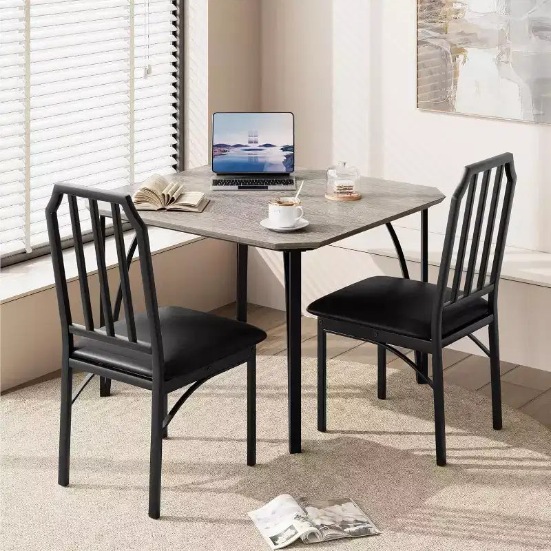 Ensemble table et chaises de salle à manger 3/5 pièces pour 2/4 personnes, petite table de cuisine avec chaises rembourrées, ensemble de 2/4 chaises de table de cuisine, idéal pour la maison