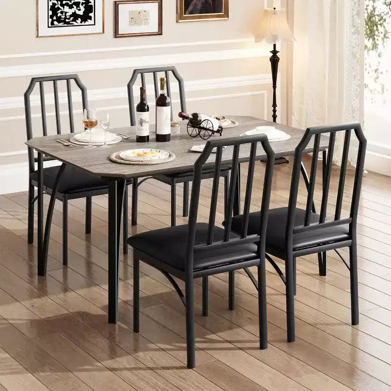 Ensemble table et chaises de salle à manger 3/5 pièces pour 2/4 personnes, petite table de cuisine avec chaises rembourrées, ensemble de 2/4 chaises de table de cuisine, idéal pour la maison