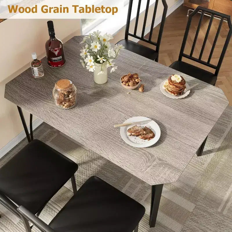 Ensemble table et chaises de salle à manger 3/5 pièces pour 2/4 personnes, petite table de cuisine avec chaises rembourrées, ensemble de 2/4 chaises de table de cuisine, idéal pour la maison