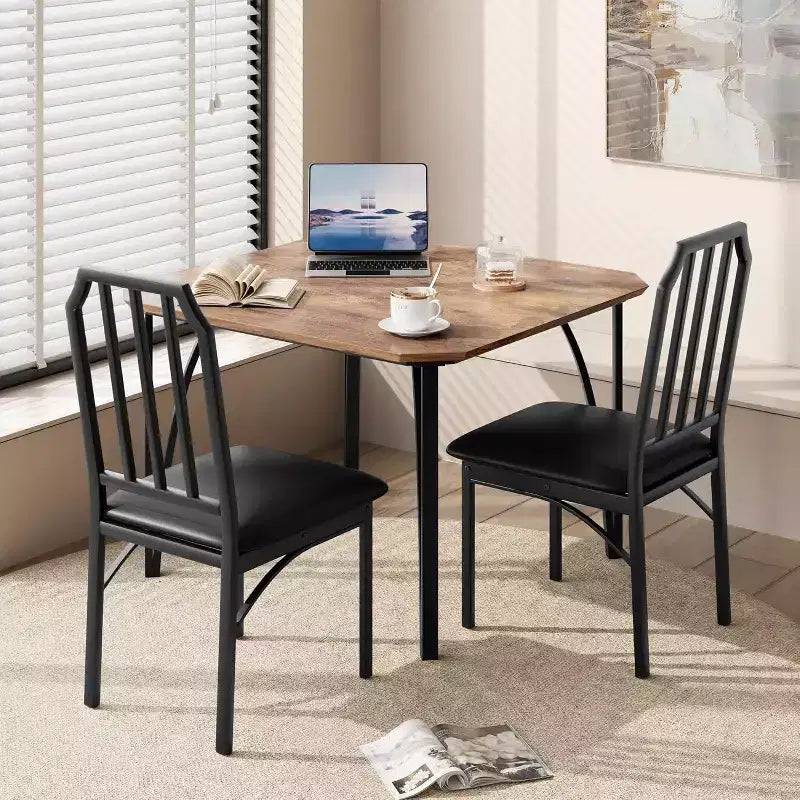 Ensemble table et chaises de salle à manger 3/5 pièces pour 2/4 personnes, petite table de cuisine avec chaises rembourrées, ensemble de 2/4 chaises de table de cuisine, idéal pour la maison