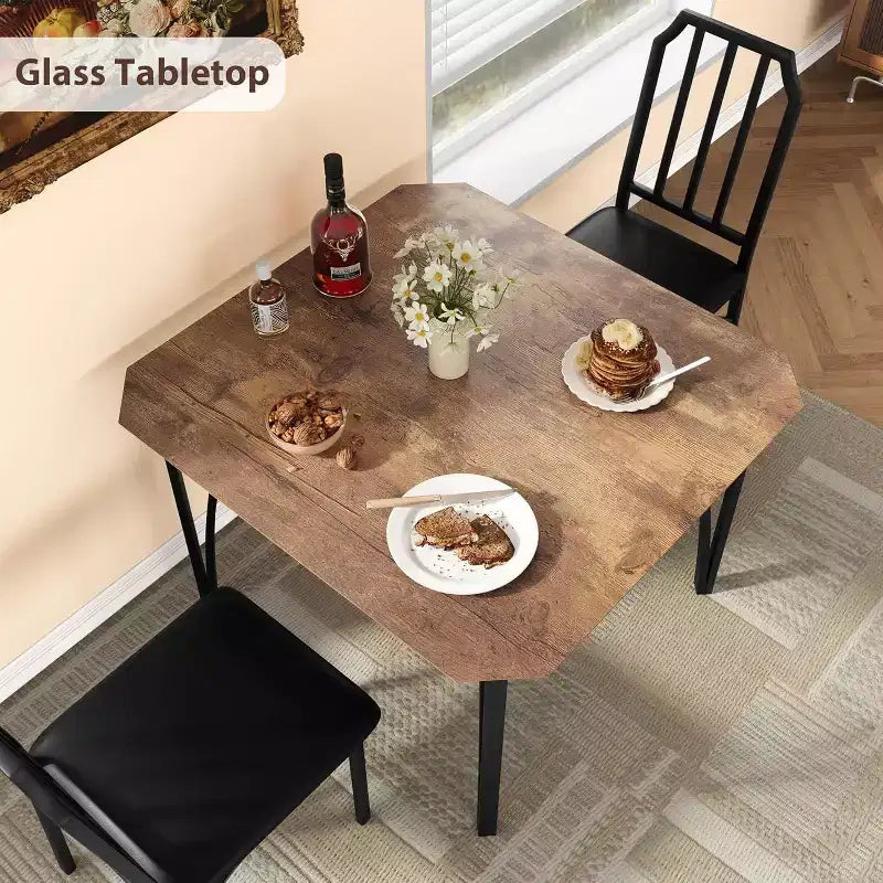 Ensemble table et chaises de salle à manger 3/5 pièces pour 2/4 personnes, petite table de cuisine avec chaises rembourrées, ensemble de 2/4 chaises de table de cuisine, idéal pour la maison