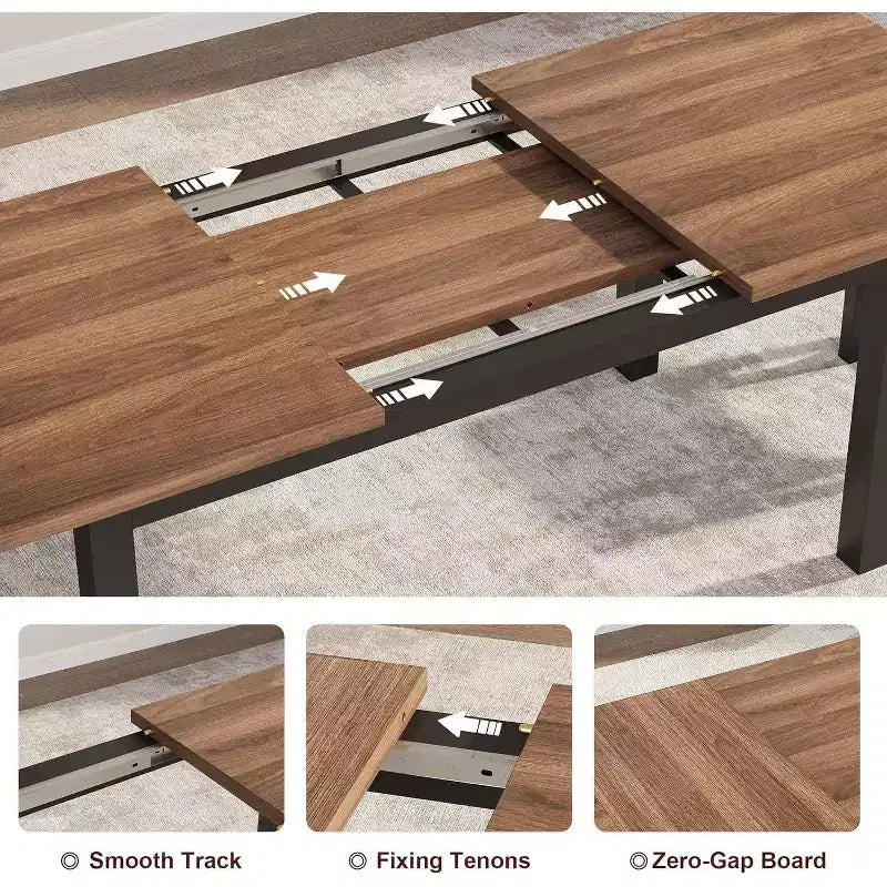 Ensemble de table à manger 5 pièces pour 4-6 personnes, ensemble de table de salle à manger extensible pour 4 personnes, table de cuisine avec bancs et tabourets, ensemble de table à manger pour la maison