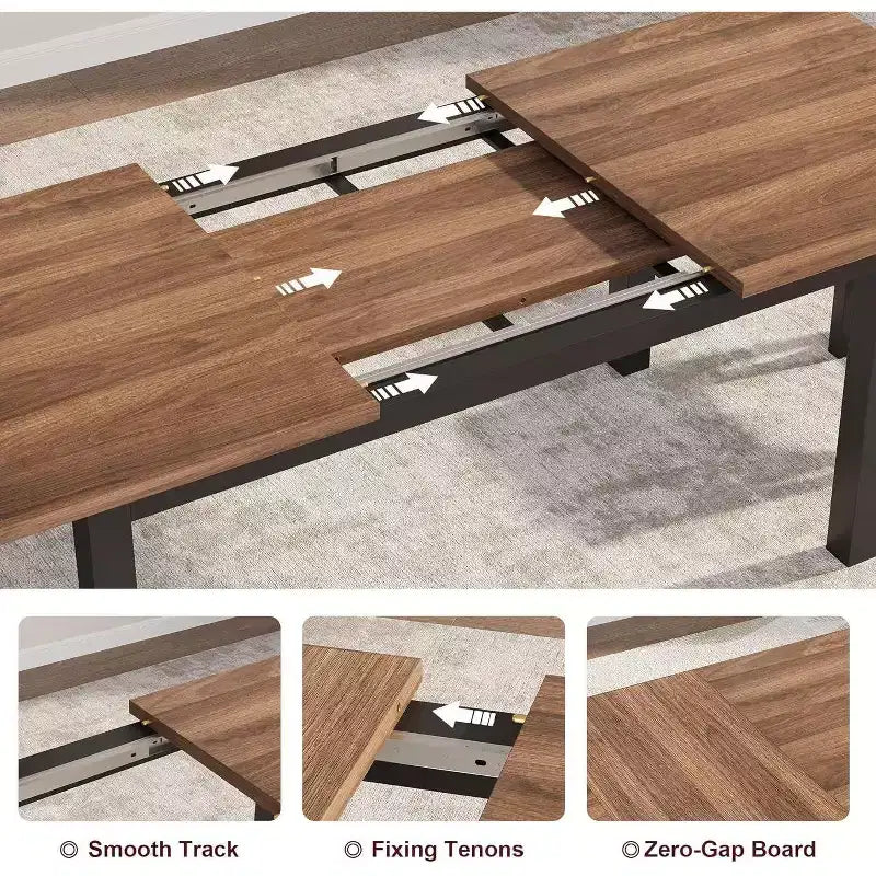 Ensemble de table à manger 5 pièces pour 4-6 personnes, ensemble de table de salle à manger extensible pour 4 personnes, table de cuisine avec bancs et tabourets, ensemble de table à manger pour la maison