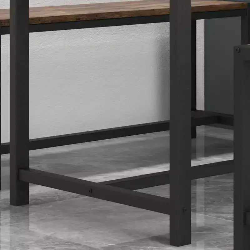 COZONY Ensemble de salle à manger 3 pièces pour 4 personnes, table de cuisine en bois avec 2 bancs, mobilier de dînette peu encombrant pour les petits espaces et les appartements