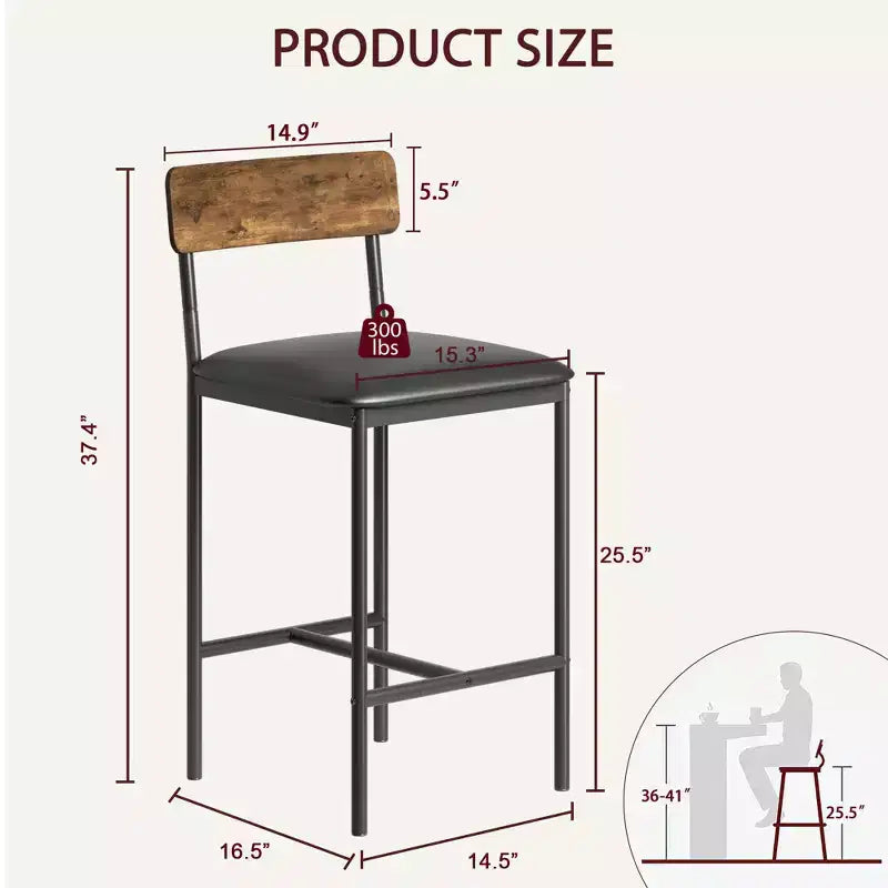 Table de cuisine et chaises de salle à manger pour 2 avec étagère de rangement et chaises rembourrées, ensemble table de bar pour petits espaces et appartements