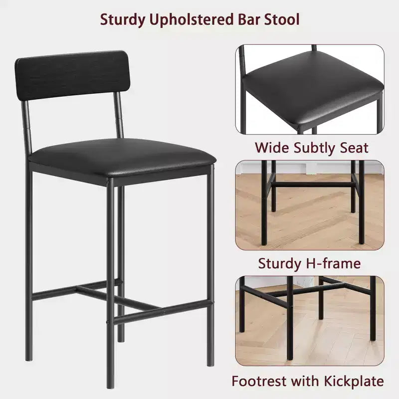 Table de cuisine et chaises de salle à manger pour 2 avec étagère de rangement et chaises rembourrées, ensemble table de bar pour petits espaces et appartements