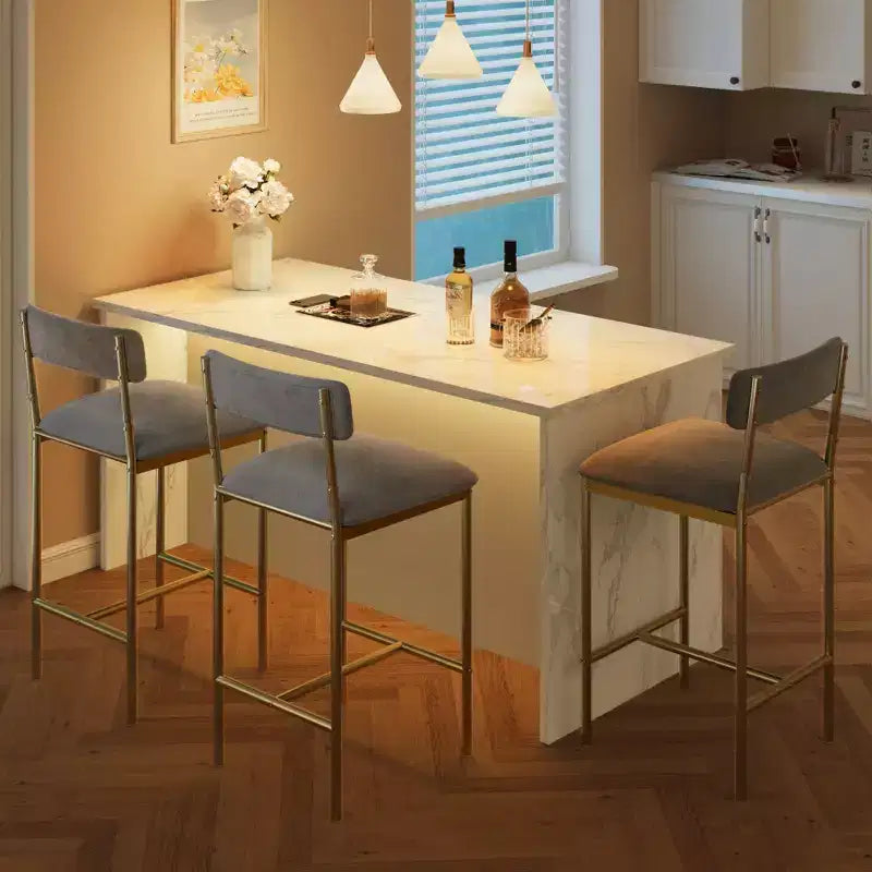 Table de cuisine et chaises de salle à manger pour 2 avec étagère de rangement et chaises rembourrées, ensemble table de bar pour petits espaces et appartements