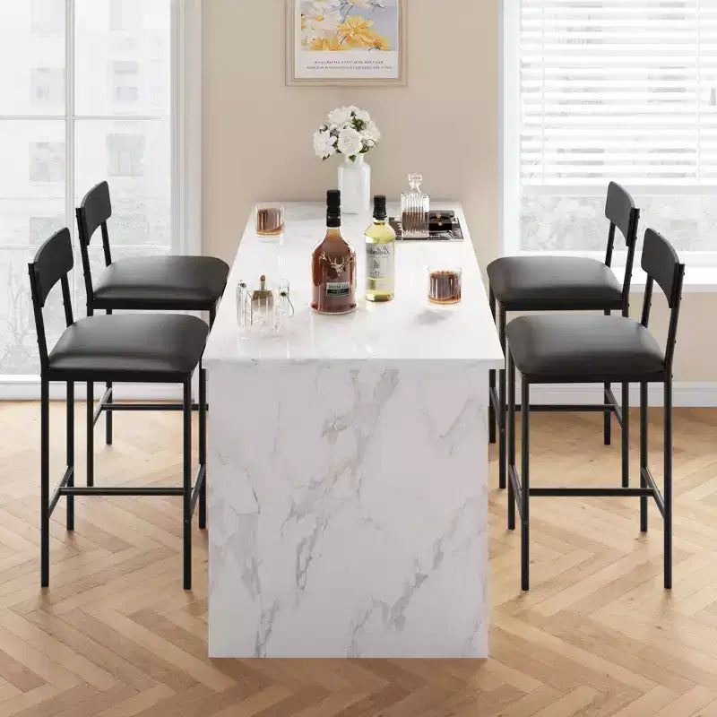 Table de cuisine et chaises de salle à manger pour 2 avec étagère de rangement et chaises rembourrées, ensemble table de bar pour petits espaces et appartements