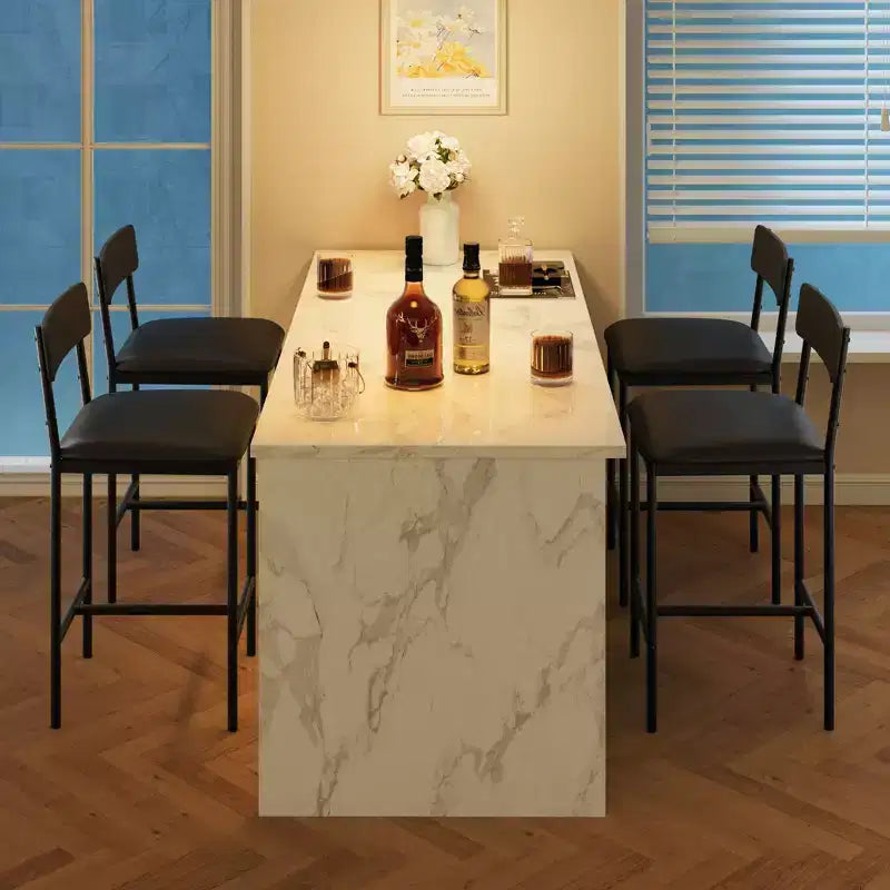 Table de cuisine et chaises de salle à manger pour 2 avec étagère de rangement et chaises rembourrées, ensemble table de bar pour petits espaces et appartements