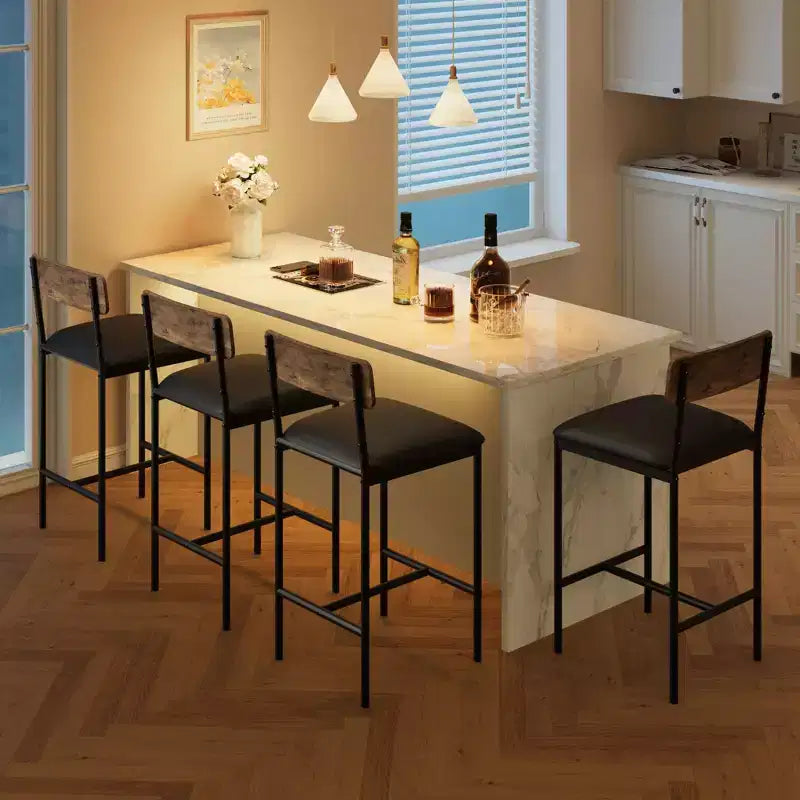 Table de cuisine et chaises de salle à manger pour 2 avec étagère de rangement et chaises rembourrées, ensemble table de bar pour petits espaces et appartements