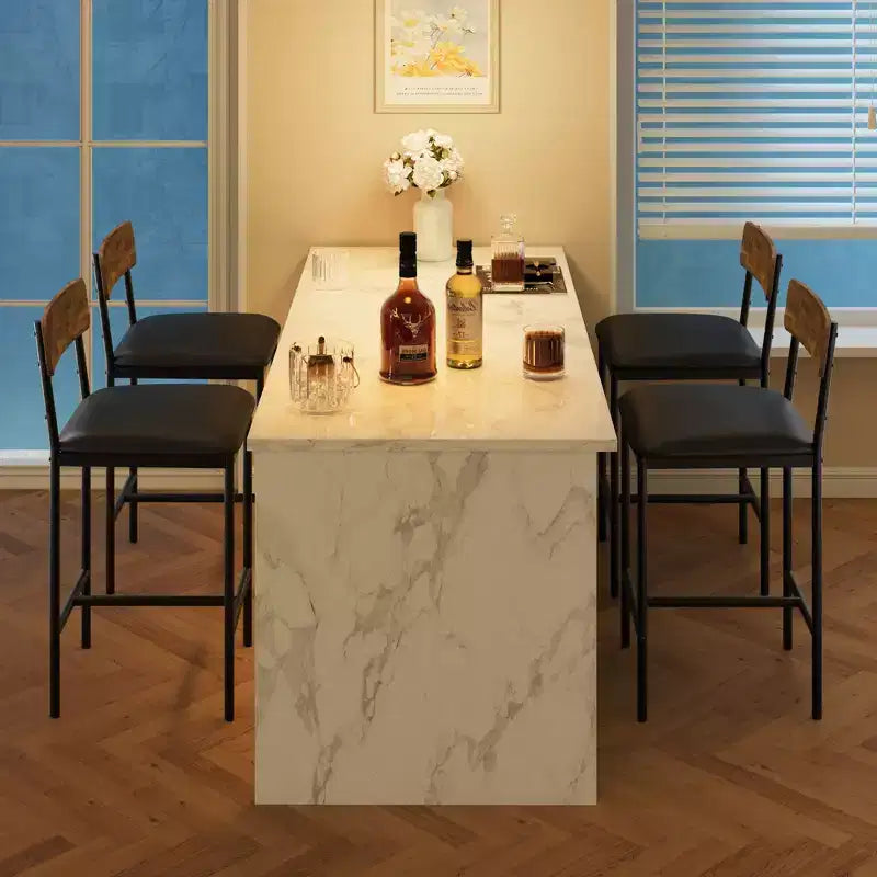 Table de cuisine et chaises de salle à manger pour 2 avec étagère de rangement et chaises rembourrées, ensemble table de bar pour petits espaces et appartements
