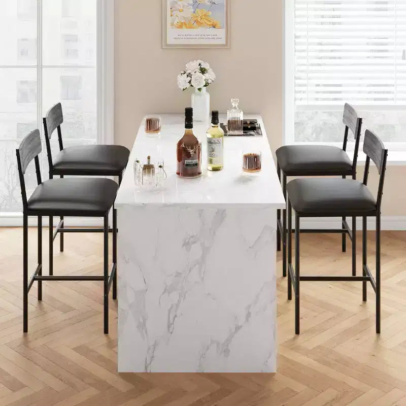 Table de cuisine et chaises de salle à manger pour 2 avec étagère de rangement et chaises rembourrées, ensemble table de bar pour petits espaces et appartements