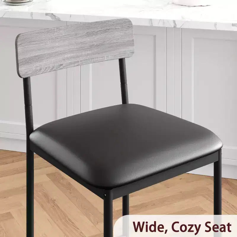 Table de cuisine et chaises de salle à manger pour 2 avec étagère de rangement et chaises rembourrées, ensemble table de bar pour petits espaces et appartements