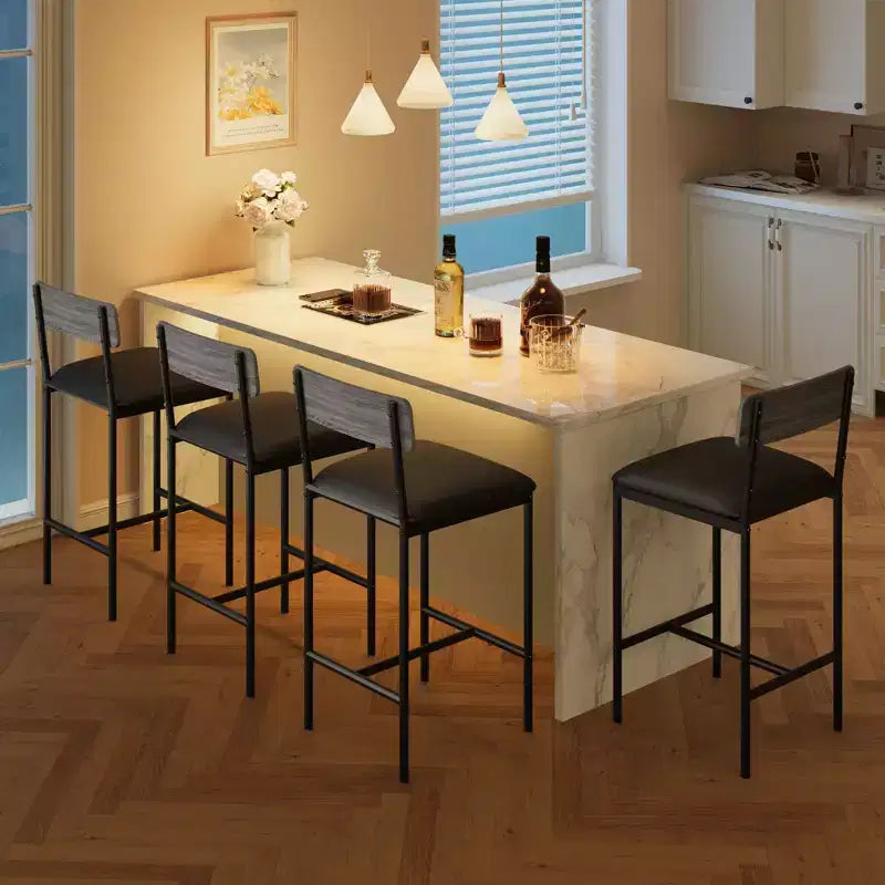 Table de cuisine et chaises de salle à manger pour 2 avec étagère de rangement et chaises rembourrées, ensemble table de bar pour petits espaces et appartements
