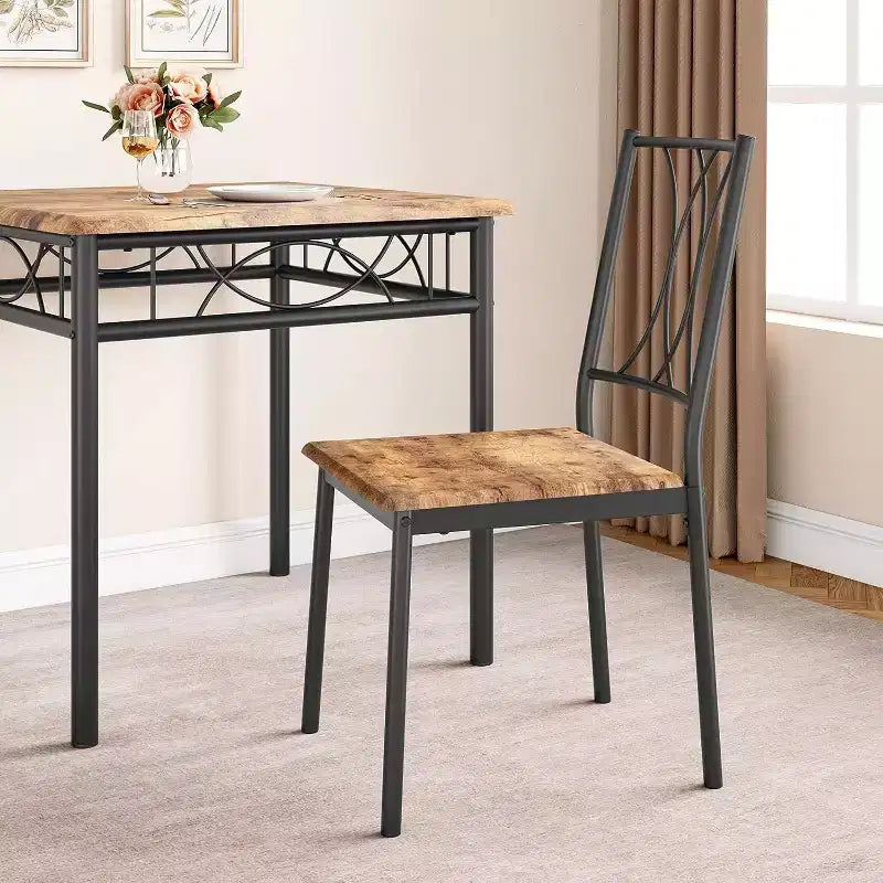 Ensemble de salle à manger carré 3 pièces pour 2 – Table et chaises rembourrées pour petits espaces