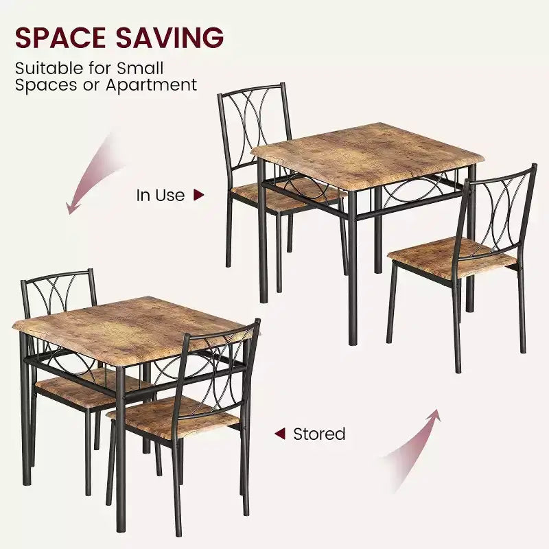 Ensemble de salle à manger carré 3 pièces pour 2 – Table et chaises rembourrées pour petits espaces