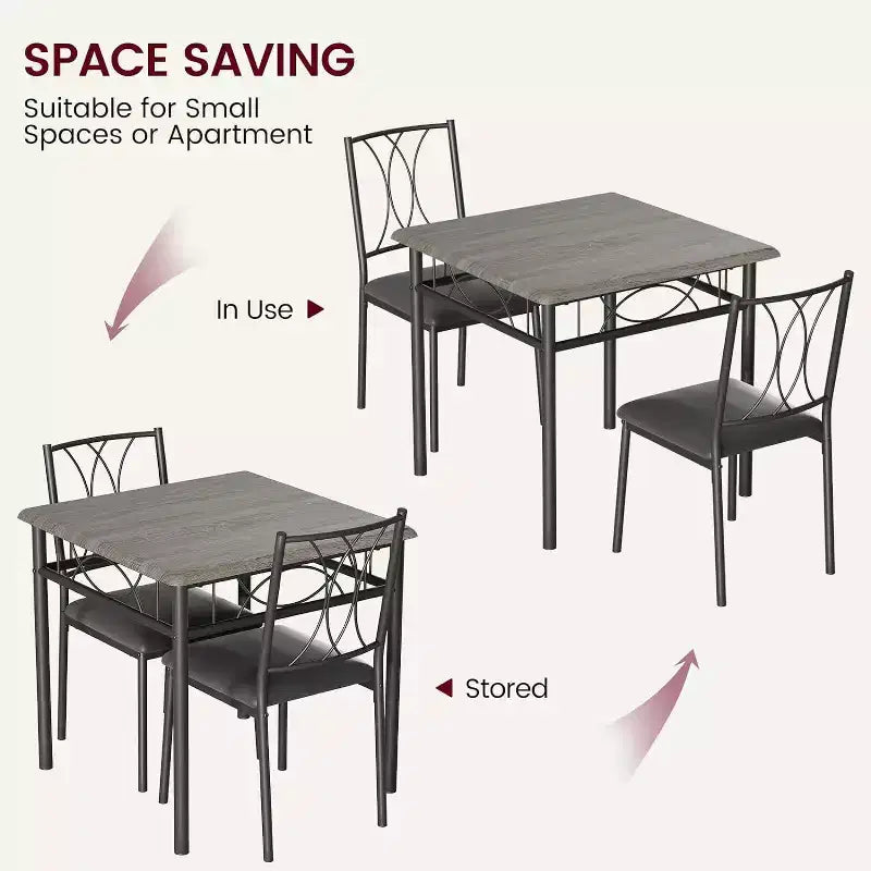 Ensemble de salle à manger carré 3 pièces pour 2 – Table et chaises rembourrées pour petits espaces