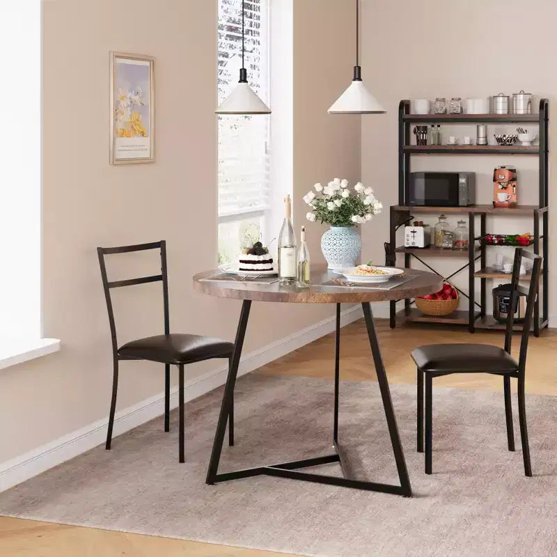 Ensemble table à manger pour 2, table et chaises de cuisine, ensemble table de cuisine ronde moderne, ensemble de table à manger 3 pièces pour petit espace, appartement, studio, dîner