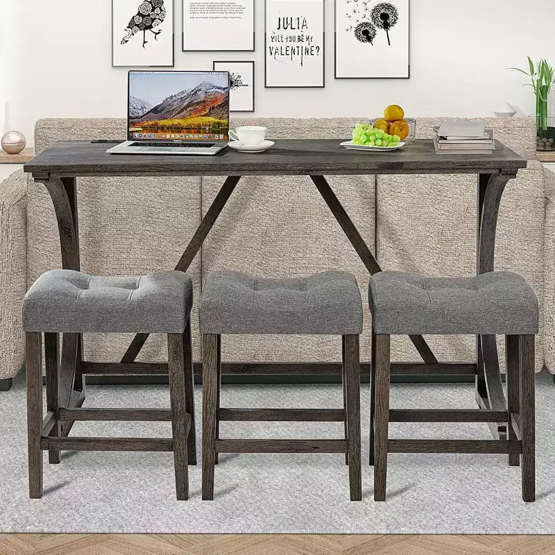 Ensemble de table de bar GDFStudio Kittson 4 pièces avec prise de courant