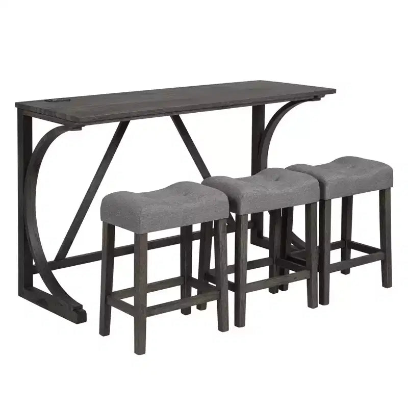 Ensemble de table de bar GDFStudio Kittson 4 pièces avec prise de courant