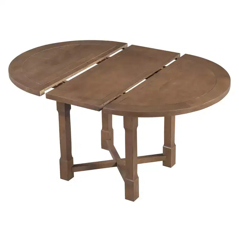 Ensemble de salle à manger 5 pièces Judith GDFStudio avec table ronde extensible et chaises rembourrées