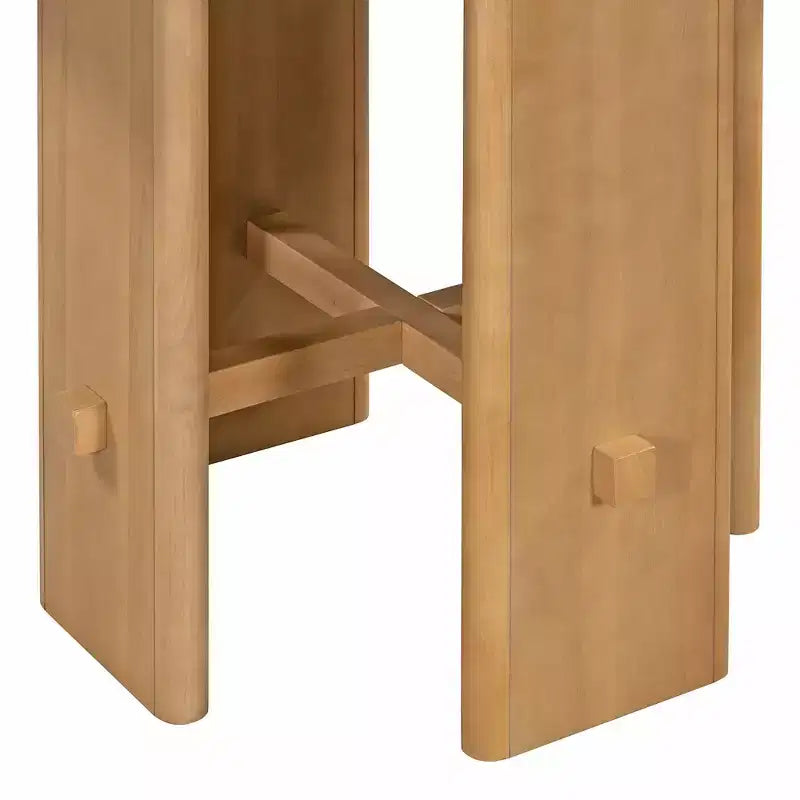 Ensemble de salle à manger GDFStudio Katte 5 pièces avec table ronde en bois massif et chaises rembourrées