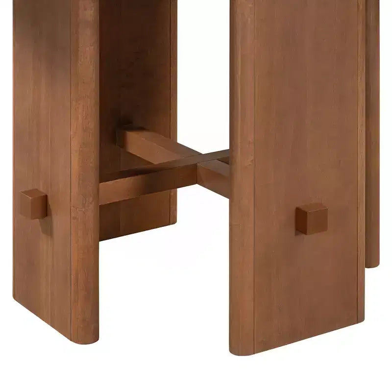 Ensemble de salle à manger GDFStudio Katte 5 pièces avec table ronde en bois massif et chaises rembourrées