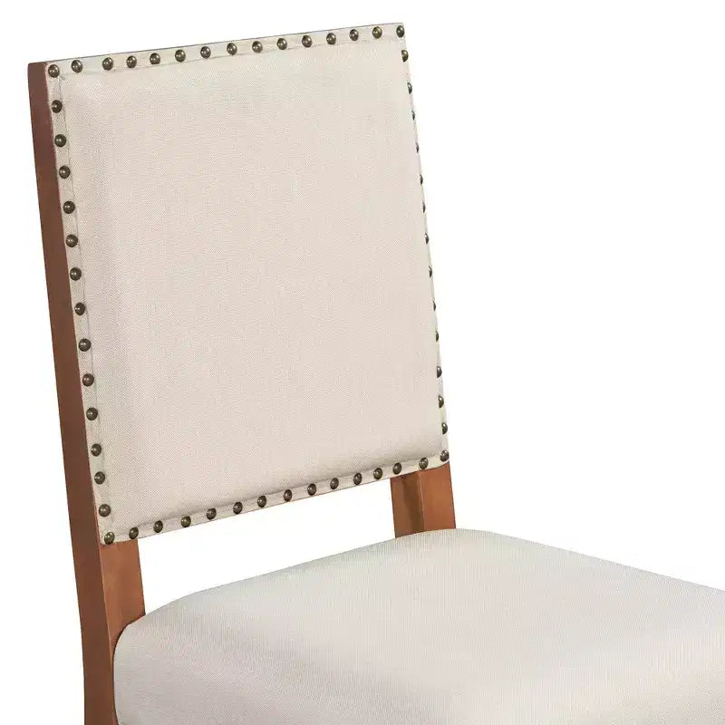 Ensemble de salle à manger GDFStudio Katte 5 pièces avec table ronde en bois massif et chaises rembourrées
