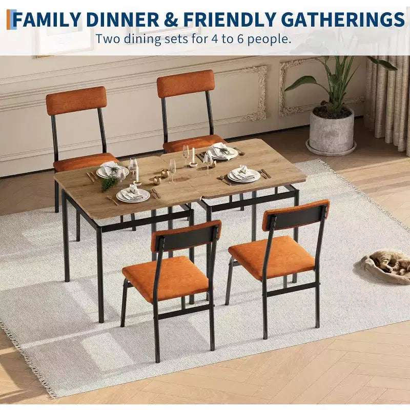 Ensemble Table à Manger pour 3, Ensemble Table et Chaises Modernes en Bois avec 2 Chaises Rembourrées en Cuir PU, Coin Repas 3 Pièces, Petits Espaces