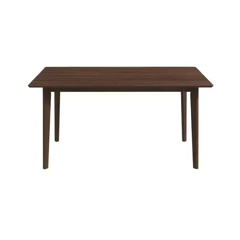 Ensemble de salle à manger 5 pièces en bois massif du milieu du siècle, Teinte noyer brun, Table à bords biseautés et 4 chaises, 4 places