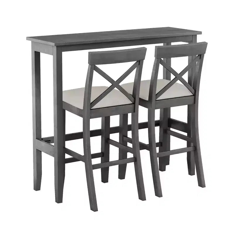 Ensemble de salle à manger en bois Whisen Farmhouse 48 avec 2 chaises