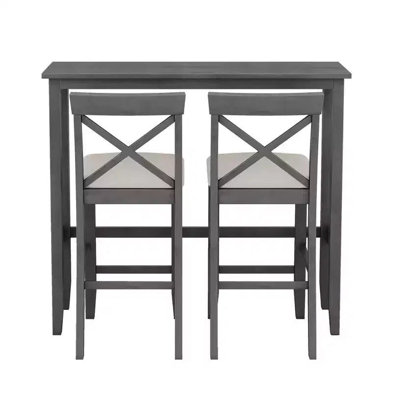 Ensemble de salle à manger en bois Whisen Farmhouse 48 avec 2 chaises