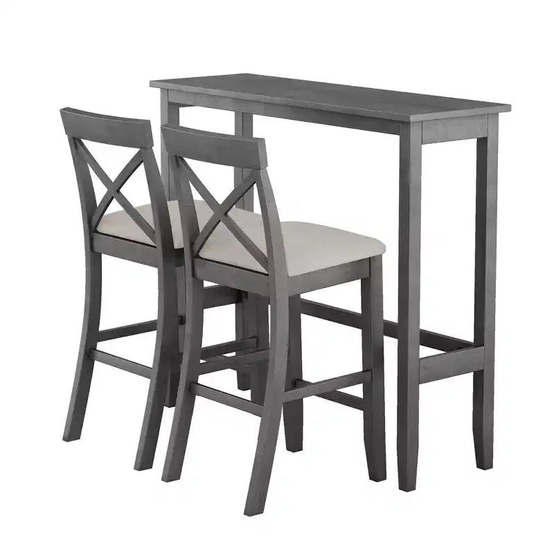 Ensemble de salle à manger en bois Whisen Farmhouse 48 avec 2 chaises