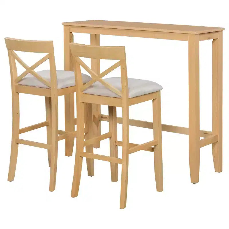 Ensemble de salle à manger en bois Whisen Farmhouse 48 avec 2 chaises