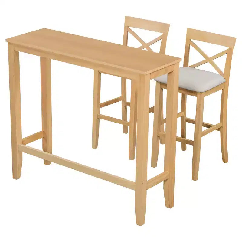 Ensemble de salle à manger en bois Whisen Farmhouse 48 avec 2 chaises